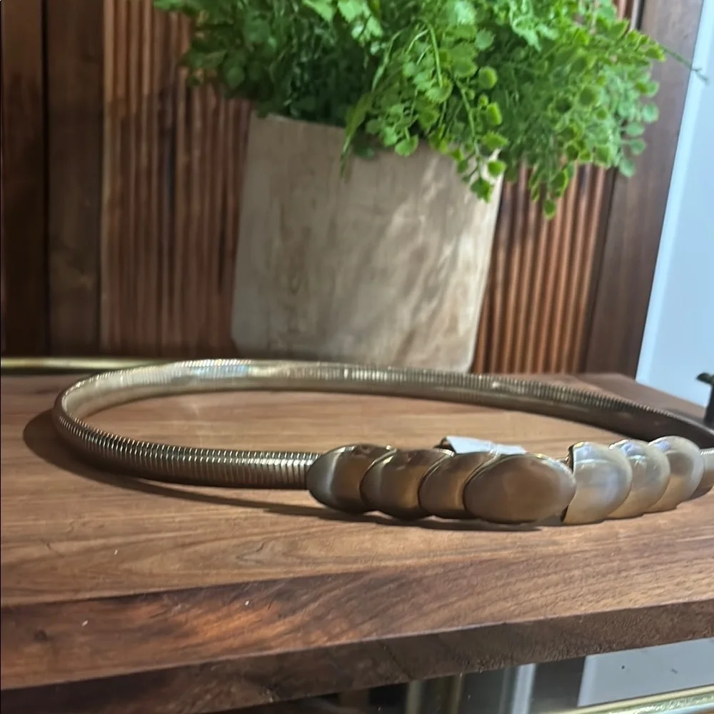 Cache STRETCHY Gold Belt with Decorative Clasp